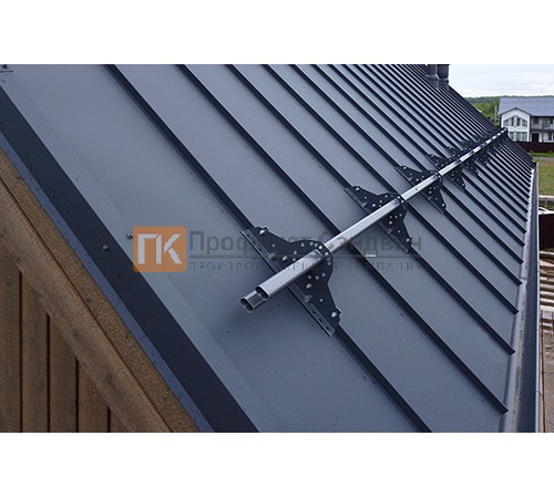 Снегозадержатель на Фальц. кровлю ОЦ с круглой труб. d25мм L=3000мм (3 опоры 1мм)