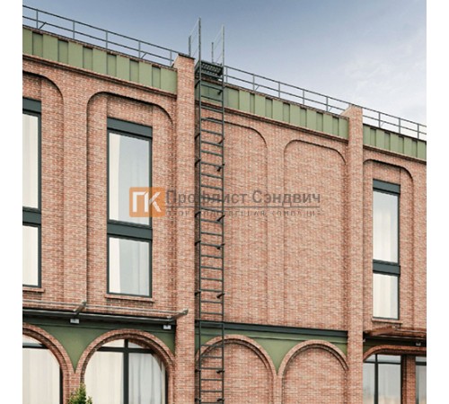 Вертикальная пожарная лестница П1-1 с площ. 800х800 Эконом L=9100мм