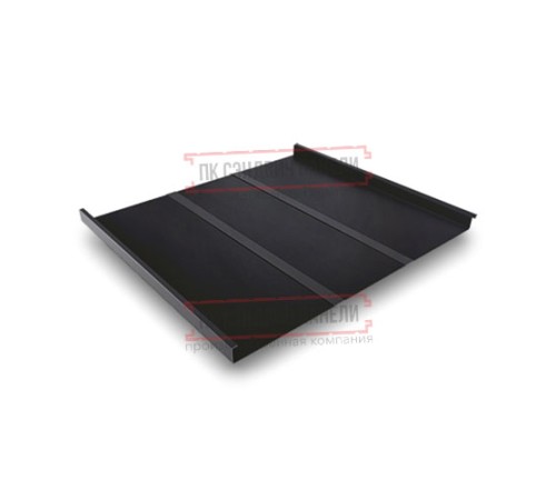 Фальц двойной стоячий Line 0,45 Drap RAL9005 черный с пленкой на замках