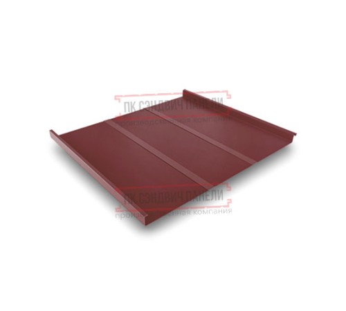 Фальц двойной стоячий Line 0,5 Satin RAL3009 оксидно-красный с пленкой на замках