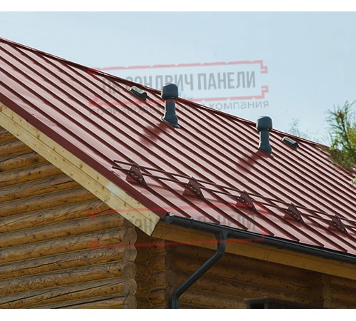 Фальц двойной стоячий Line 0,5 Satin RAL3009 оксидно-красный с пленкой на замках