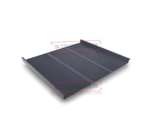 Фальц двойной стоячий Line 0,5 Satin RAL7024 мокрый асфальт с пленкой на замках