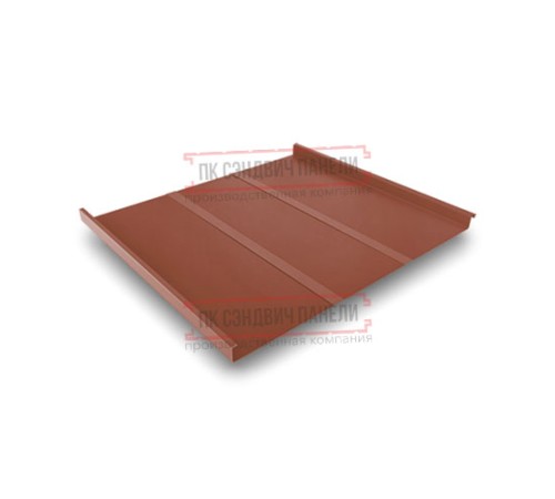 Фальц двойной стоячий Line 0,5 Satin Мatt RAL8004 терракота