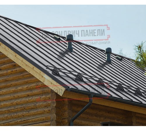 Фальц двойной стоячий Line 0,5 Quarzit RAL7024 мокрый асфальт с пленкой на замках