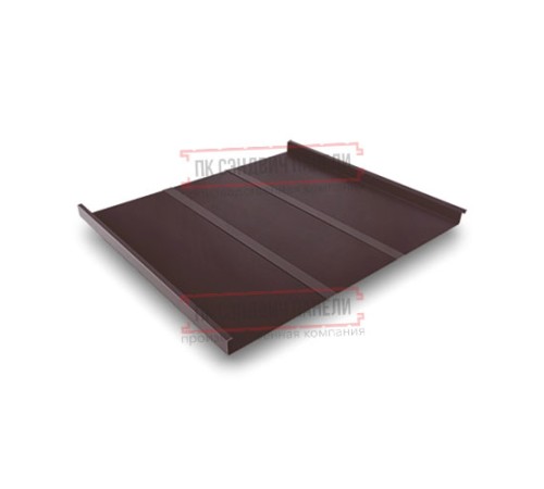 Фальц двойной стоячий Line 0,5 GreenCoat PuRALBT, matt RR887 шоколадно-коричневый с пленкой на замках