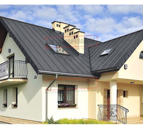 Фальц двойной стоячий 0,5 Rooftop Matte RAL7024 мокрый асфальт с пленкой на замках