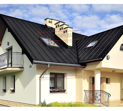 Фальц двойной стоячий 0,45 Drap ST RAL9005 черный с пленкой на замках