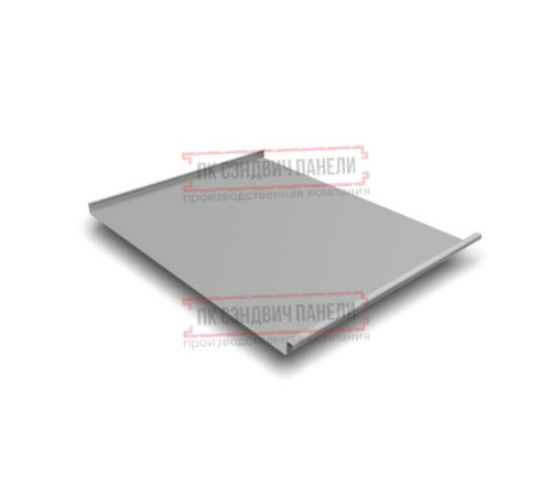 Фальц двойной стоячий 0,45 Полиэстер RAL9006 бело-алюминиевый с пленкой на замках