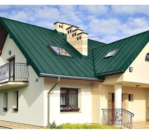 Фальц двойной стоячий 0,5 Satin RAL6005 зеленый мох с пленкой на замках