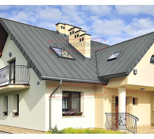 Фальц двойной стоячий 0,45 Полиэстер RAL7005 мышино-серый с пленкой на замках