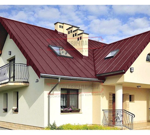 Фальц двойной стоячий 0,5 Satin RAL3005 красное вино с пленкой на замках