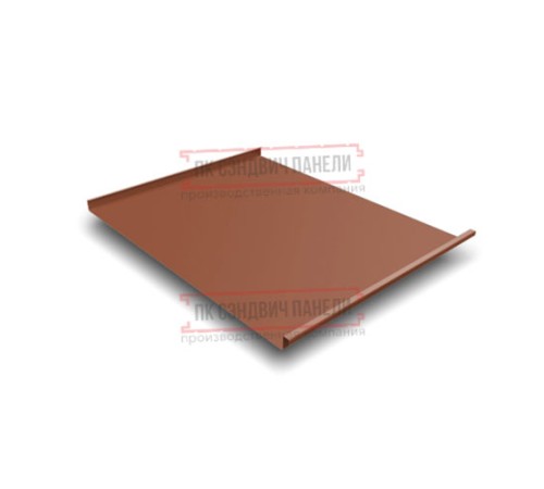 Фальц двойной стоячий 0,5 Satin RAL8004 терракота с пленкой на замках