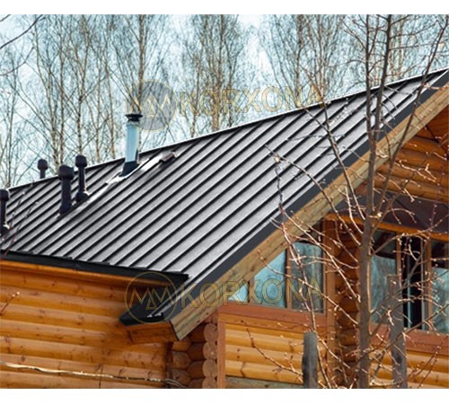 Кликфальц Line 0,5 Quarzit RAL7024 мокрый асфальт с пленкой на замках