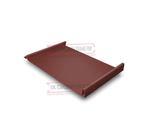 Кликфальц 0,5 Satin RAL3009 оксидно-красный с пленкой на замках