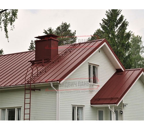 Кликфальц 0,5 Satin RAL3009 оксидно-красный с пленкой на замках