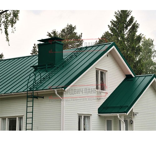 Кликфальц 0,5 PurLite Мatt RAL6005 зеленый мох с пленкой на замках