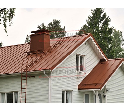 Кликфальц 0,5 Satin RAL8004 терракота с пленкой на замках