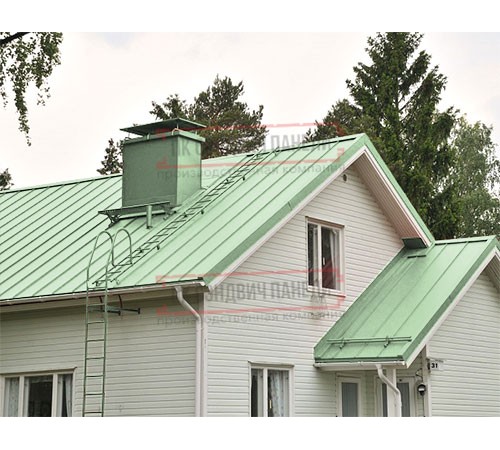 Кликфальц 0,45 Полиэстер RAL6019 бело-зеленый с пленкой на замках