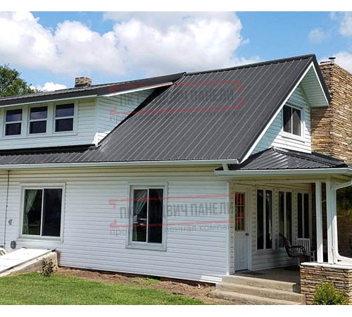 Кликфальц mini 0,5 GreenCoat PuRALBT, matt RR23 темно-серый (RAL7024 мокрый асфальт) с пленкой