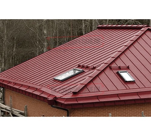 Кликфальц Pro 0,5 Velur RAL3011 коричнево-красный с пленкой на замках