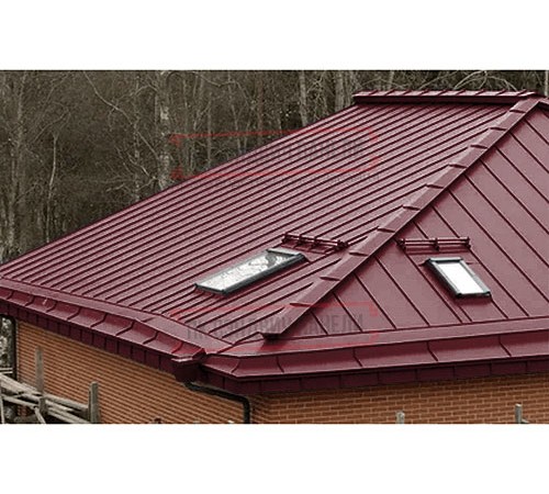 Кликфальц Pro 0,5 Atlas RAL3005 красное вино с пленкой на замках