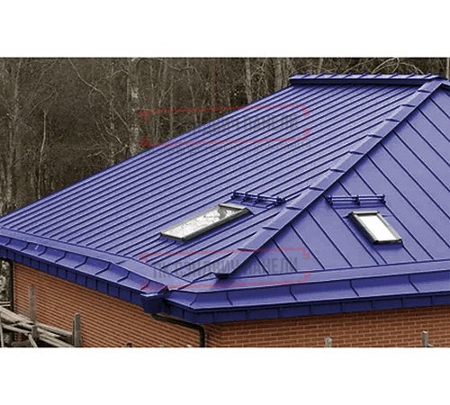 Кликфальц Pro 0,45 Полиэстер RAL5002 ультрамариново-синий с пленкой на замках