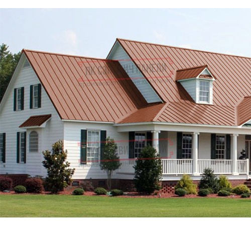 Кликфальц Pro Line 0,45 Drap RAL8004 терракота с пленкой на замках