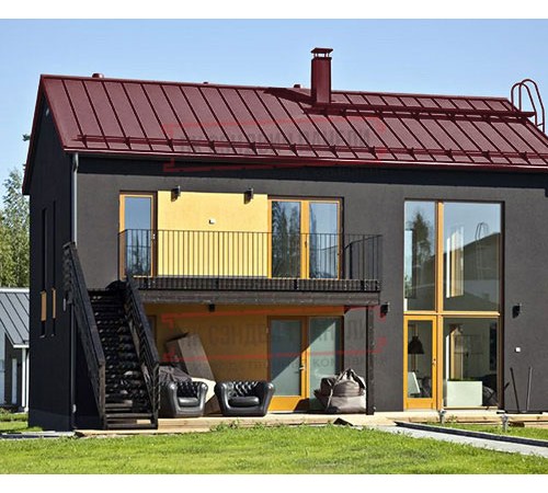 Кликфальц Pro Gofr 0,45 Drap ST RAL3005 красное вино с пленкой на замках