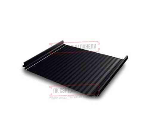 Кликфальц Pro Gofr 0,5 Velur RAL9005 черный с пленкой на замках