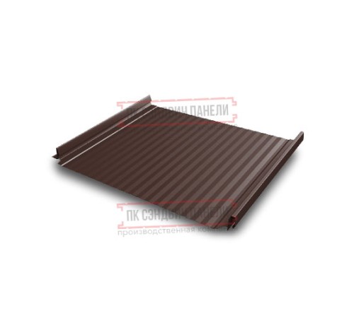 Кликфальц Pro Gofr 0,5 Satin RAL8017 шоколад с пленкой на замках