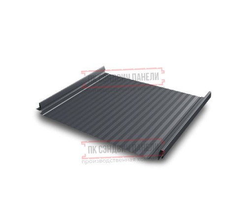 Кликфальц Pro Gofr 0,5 Rooftop Matte RAL7024 мокрый асфальт с пленкой на замках