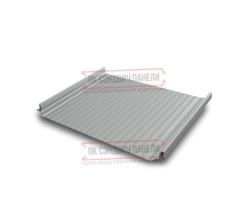 Кликфальц Pro Gofr 0,5 Satin RAL9006 бело-алюминиевый с пленкой на замках