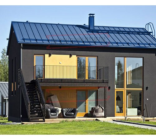 Кликфальц Pro Gofr 0,45 Полиэстер RAL5005 сигнальный синий с пленкой на замках