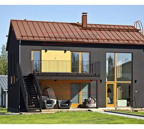 Кликфальц Pro Gofr 0,5 Satin Мatt RAL8004 терракота с пленкой на замках