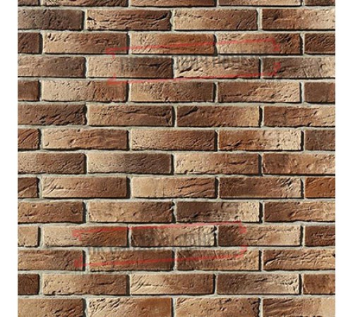 Рядовая плитка линия "Светлые холмы" Дерри Брик 388-40 с расшивкой 1 см.