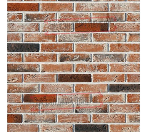 Рядовая плитка линия "Светлые холмы" Дерри Брик 386-50 с расшивкой 1 см.