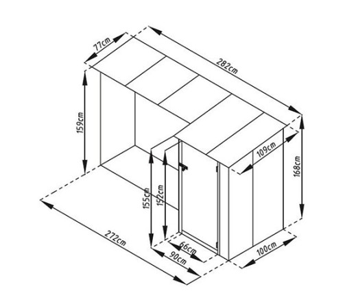 Бытовой модуль «Shed metal» 1,05х2,7 м