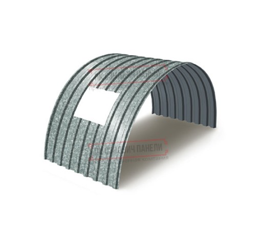 Продольно гнутый профнастил для укрытий конвейеров МП20ПГ-1150, 0,7, оцинкованный