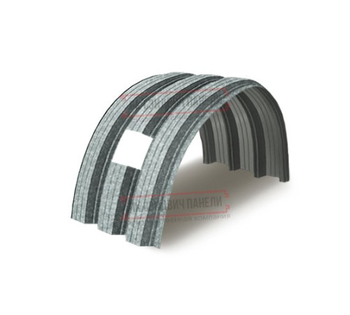 Продольно гнутый профнастил для укрытий конвейеров Н114ПГ-807, 0,5, оцинкованный