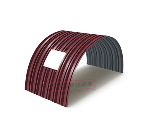 Продольно гнутый профнастил для укрытий конвейеров С15ПГ-1190, 0,7, в полимерном покрытии