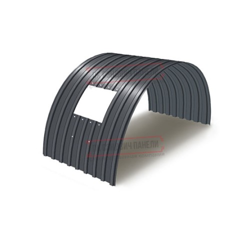 Продольно гнутый профнастил для укрытий конвейеров С17ПГ-1163, 0,9, в полимерном покрытии