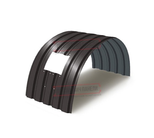 Продольно гнутый профнастил для укрытий конвейеров МП35ПГ-1076, 1,0, в полимерном покрытии
