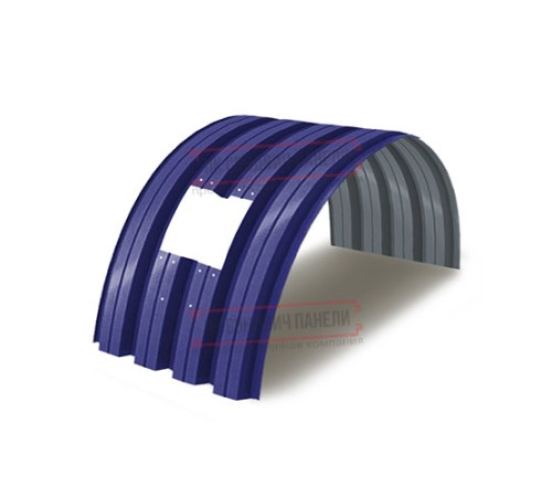 Продольно гнутый профнастил для укрытий конвейеров Н57ПГ-960, 0,6, в полимерном покрытии