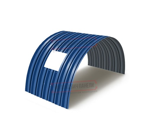 Продольно гнутый профнастил для укрытий конвейеров С15ПГ-1190, 0,8, в полимерном покрытии