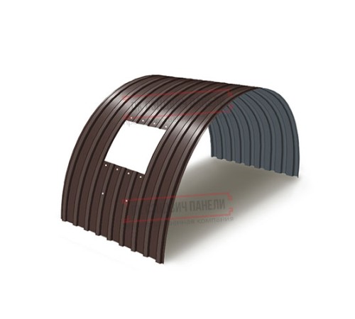 Продольно гнутый профнастил для укрытий конвейеров С17ПГ-1163, 1,0, в полимерном покрытии