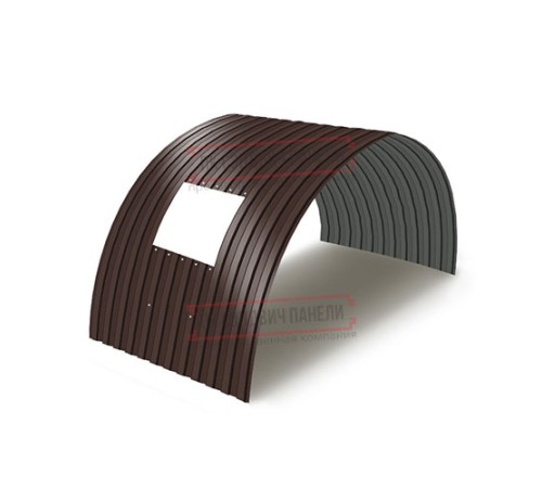 Продольно гнутый профнастил для укрытий конвейеров С8ПГ-1200, 1,0, в полимерном покрытии