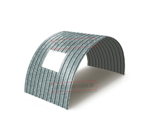 Продольно гнутый профнастил для укрытий конвейеров МП10ПГ-1200, 0,8, оцинкованный