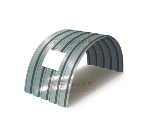 Продольно гнутый профнастил для укрытий конвейеров МП35ПГ-1076, 0,7, нержавеющий