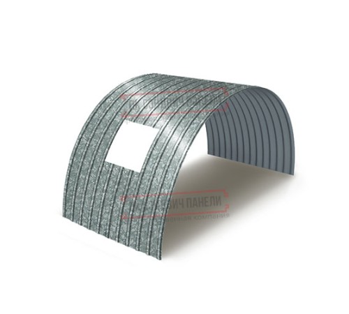 Продольно гнутый профнастил для укрытий конвейеров С18ПГ-1023, 0,5, оцинкованный