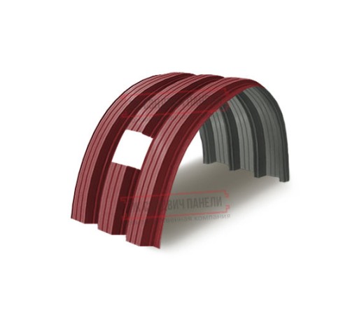 Продольно гнутый профнастил для укрытий конвейеров Н114ПГ-807, 0,6, в полимерном покрытии